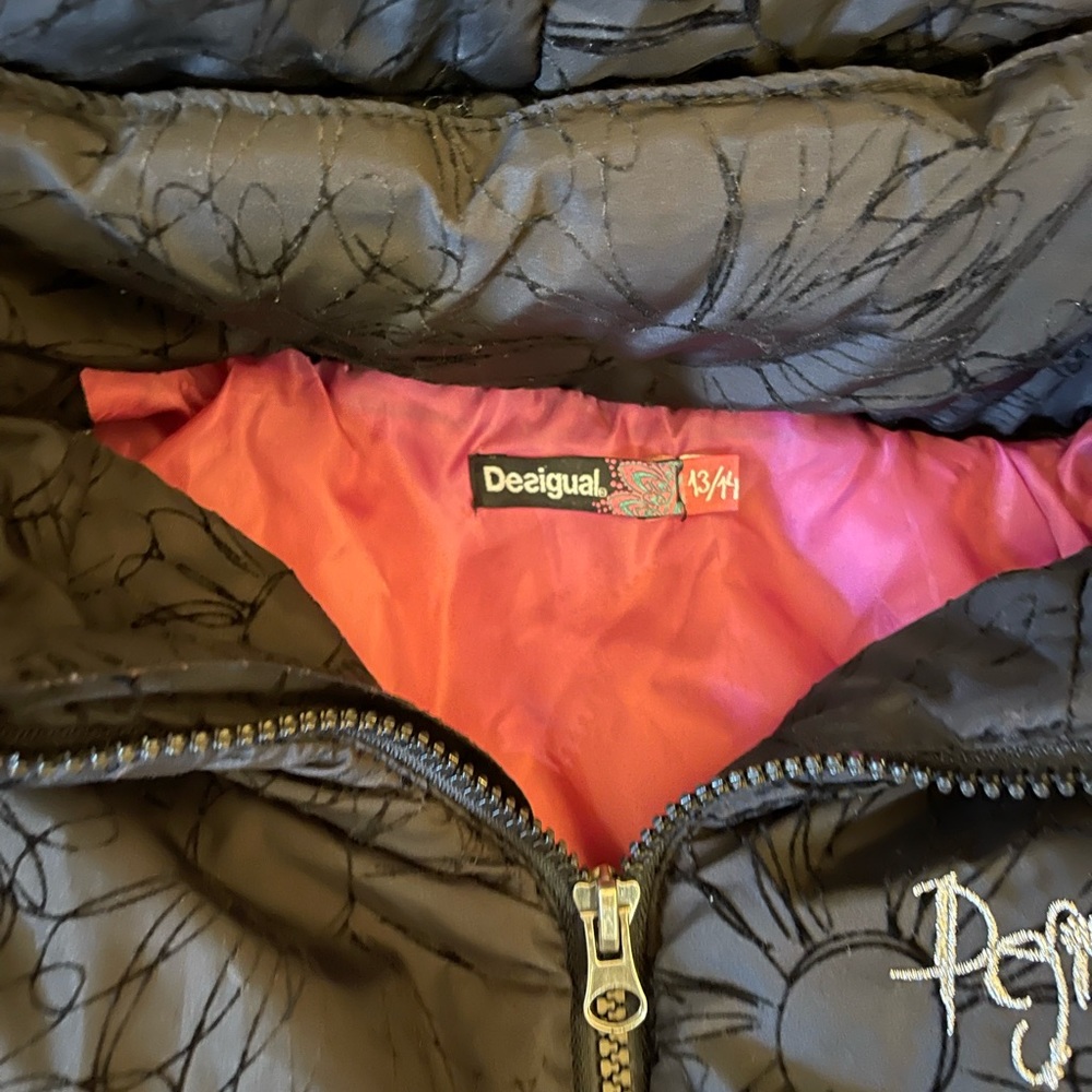 Desigual | Black Paisley Rick Puffer Coat - Girls - Picture 6 of 6